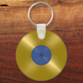 Gouden Vinyl Record Album Sleutelhanger (Voorkant)