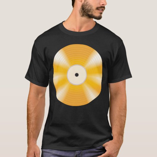 gouden vinyl record vriend t-shirt (Voorkant)