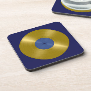Gouden Vinyl Recordalbum Bier Onderzetter