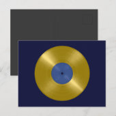 Gouden Vinyl Recordalbum Briefkaart (Voorkant / Achterkant)