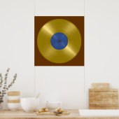 Gouden Vinyl Recordalbum Poster (Keuken)