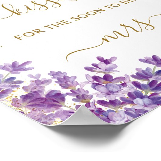 Gouden Violet Lavendel Hoeveel Kisses Bruidsspel Poster (Hoek)