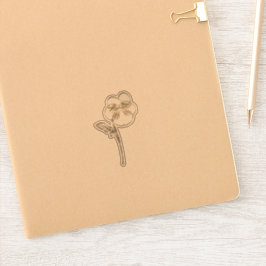 Gouden Violet Pansy Bloem Sticker