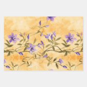 Gouden Violets Bloemen 50ste bruiloft Jubileum Inpakpapier Vel (Voorkant 3)