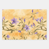 Gouden Violets Bloemen 50ste bruiloft Jubileum Inpakpapier Vel (Voorkant 2)