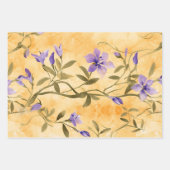 Gouden Violets Bloemen 50ste bruiloft Jubileum Inpakpapier Vel (Voorkant)