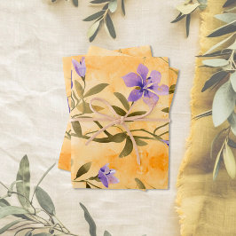 Gouden Violets Bloemen 50ste bruiloft Jubileum Inpakpapier Vel