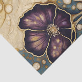 Gouden Violette Bloesem Decoupage Tissuepapier (Detail)