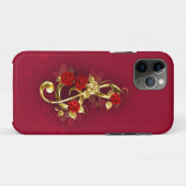 Gouden Vioolsleutel met Rozenbloemen Case-Mate iPhone Case (Achterkant (horizontaal))