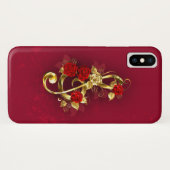 Gouden Vioolsleutel met Rozenbloemen Case-Mate iPhone Case (Achterkant (horizontaal))