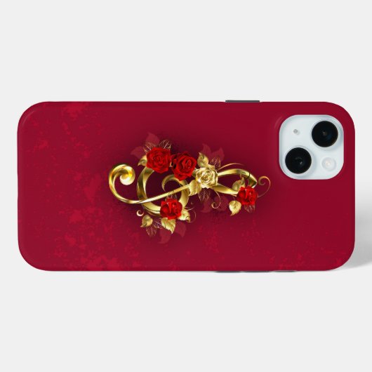 Gouden Vioolsleutel met Rozenbloemen Case-Mate iPhone Case (Achterkant (horizontaal))