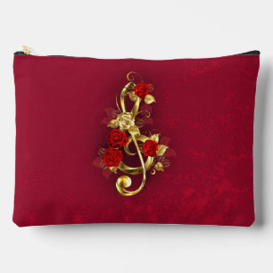 Gouden Vioolsleutel met Rozenbloemen Etui