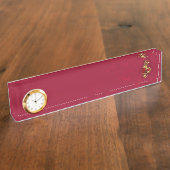 Gouden Vioolsleutel met Rozenbloemen Naambordje (Zijkant)