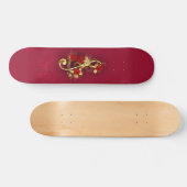 Gouden Vioolsleutel met Rozenbloemen Persoonlijk Skateboard (Horizontaal)