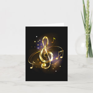 Gouden Vioolsleutel Muziek Feestdagen Kaart