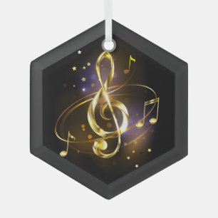 Gouden Vioolsleutel Muziek Glas Ornament