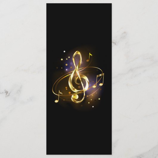 Gouden Vioolsleutel Muziek Kaart (Voorkant)
