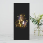 Gouden Vioolsleutel Muziek Kaart (Staand voorkant)