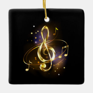 Gouden Vioolsleutel Muziek Keramisch Ornament