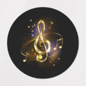 Gouden Vioolsleutel Muziek Labels (Design 2)