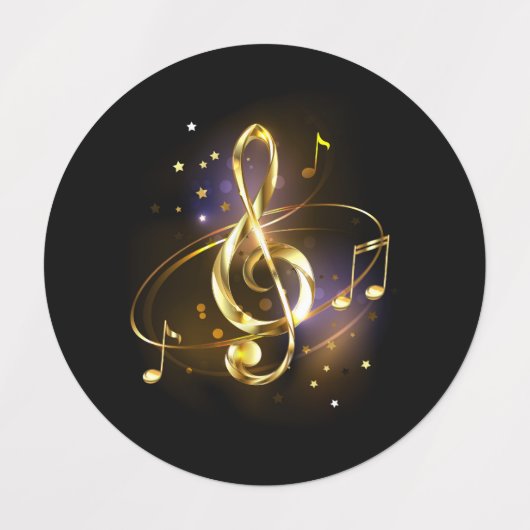 Gouden Vioolsleutel Muziek Labels (Design 1)