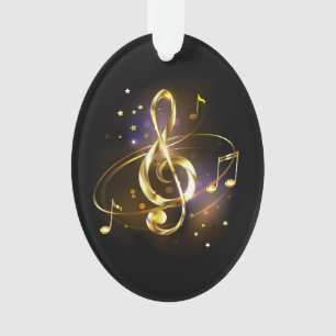 Gouden Vioolsleutel Muziek Ornament