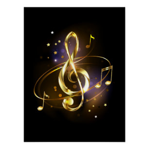 Gouden Vioolsleutel Muziek Perfect Poster