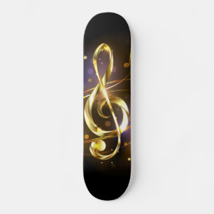 Gouden Vioolsleutel Muziek Persoonlijk Skateboard