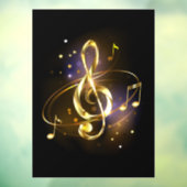 Gouden Vioolsleutel Muziek Raamsticker (Vel 3)