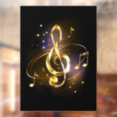 Gouden Vioolsleutel Muziek Raamsticker (Vel 2)