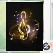 Gouden Vioolsleutel Muziek Raamsticker (Huis)
