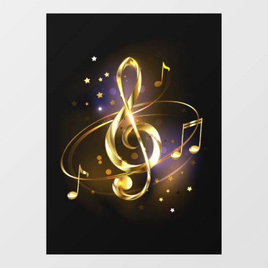 Gouden Vioolsleutel Muziek Raamsticker (Vel)