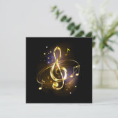 Gouden Vioolsleutel Muziek Save The Date (Staand voorkant)