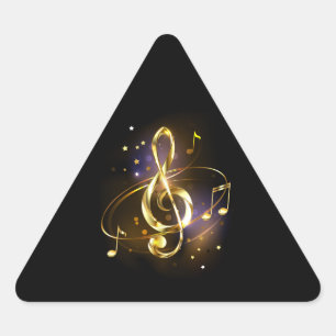 Gouden Vioolsleutel Muziek Sticker
