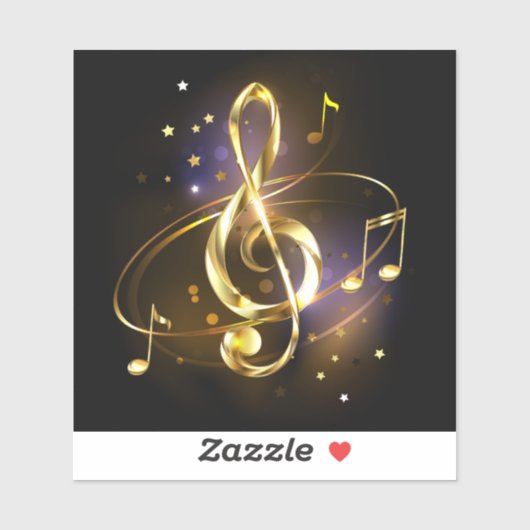 Gouden Vioolsleutel Muziek Sticker (Vel)
