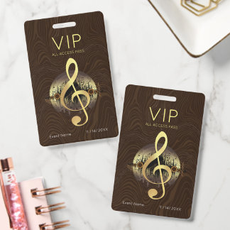 Gouden Vioolsleutel VIP All-Access Abstract Bruin Badge