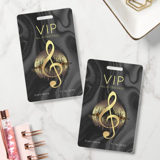 Gouden Vioolsleutel VIP All-Access Abstracte Golf Badge (Kantoor)