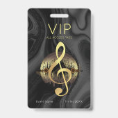 Gouden Vioolsleutel VIP All-Access Abstracte Golf Badge (Achterkant)