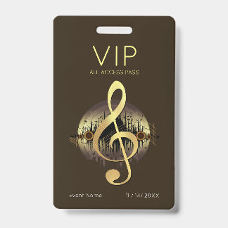 Gouden Vioolsleutel VIP All-Access Diepe Aarde Lux Badge