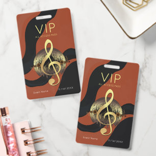 Gouden Vioolsleutel VIP All-Access Oranje Golf Des Badge