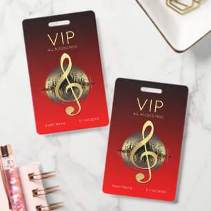 Gouden Vioolsleutel VIP All Access Vet Verloop Badge
