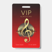 Gouden Vioolsleutel VIP All Access Vet Verloop Badge (Achterkant)