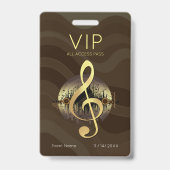 Gouden Vioolsleutel VIP All-Access Warme Abstracte Badge (Voorzijde)