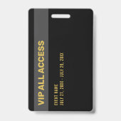 Gouden VIP All Access Pass Evenement ID Badge (Achterkant)