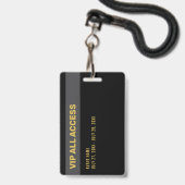 Gouden VIP All Access Pass Evenement ID Badge (Achterkant met lanyard)