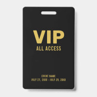 Gouden VIP All Access Pass Evenement ID Badge