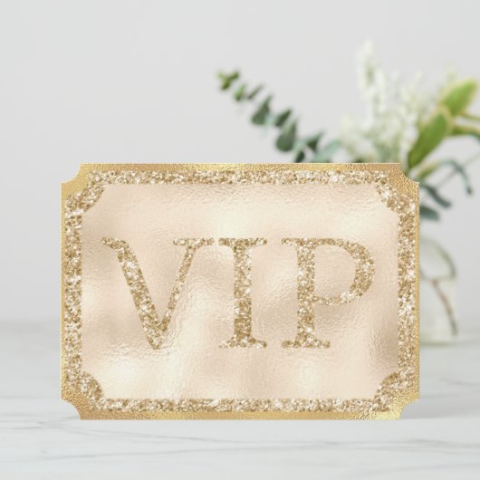 Gouden VIP-evenementticket Kaart (Staand voorkant)