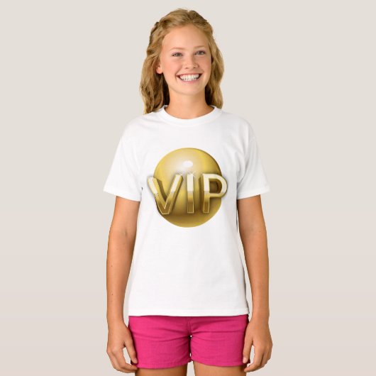 Gouden VIP Meisjes T-Shirt (Voorkant volledig)