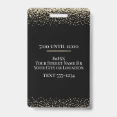 Gouden VIP op Black Event of Party Badge (Achterkant)