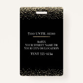 Gouden VIP op Black Event of Party Badge (Achterkant)